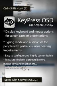 A short list of the main features list in KeyPress OSD
