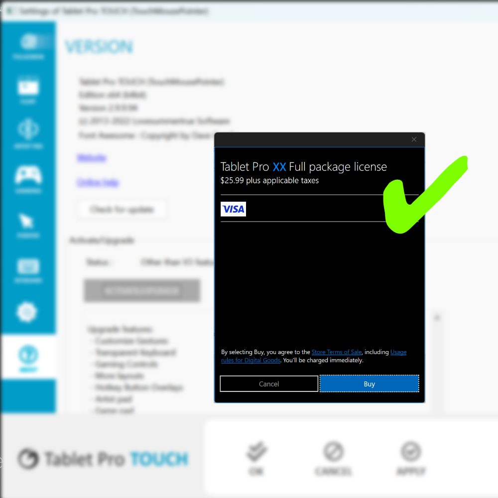 tablet pro touch and pen purchase option confirmation microsoft store