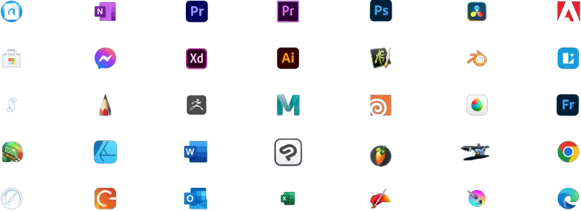 Some of the supported apps