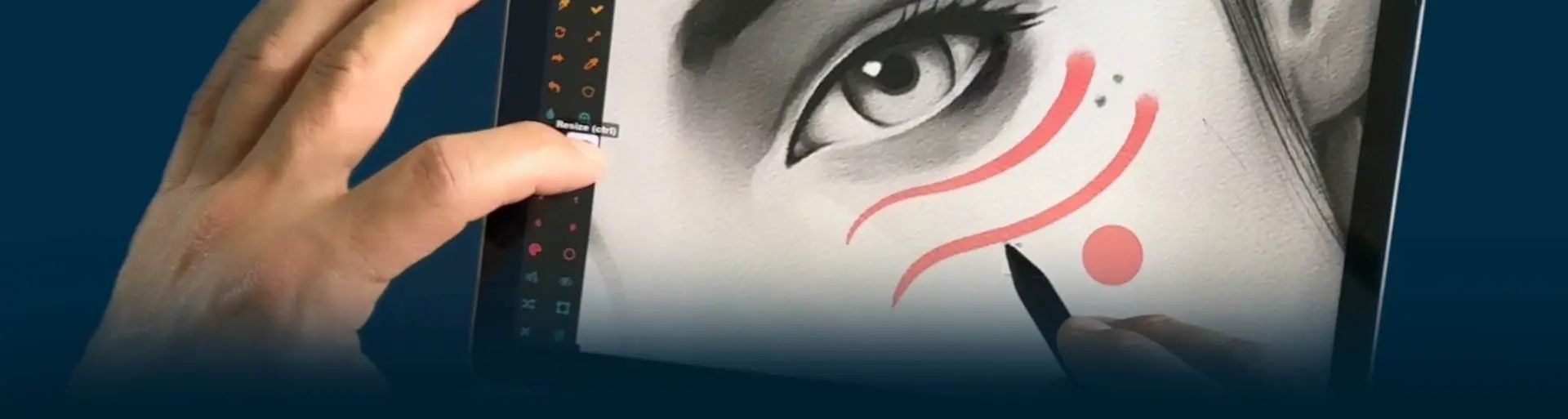 Drawing on a tablet while using the TabletPro Studio