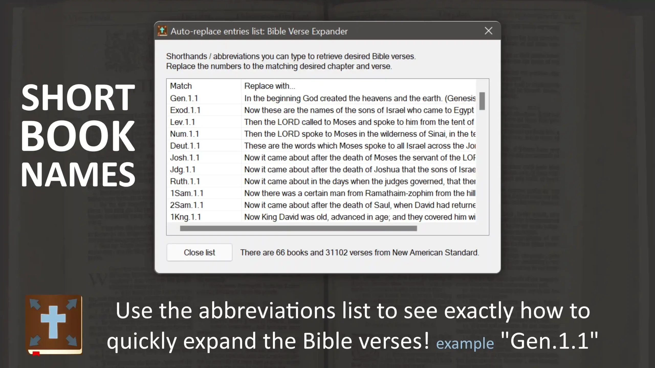 Bible Verse Expander screenshot
